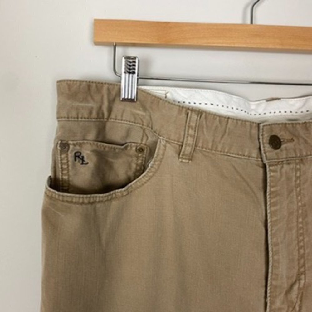 Polo by Ralph Lauren Tan Denim Jeans Straight Leg Mens 40x32 Khaki - Picture 2 of 8